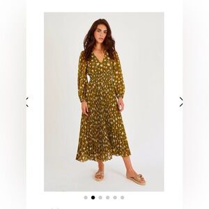 Traffic people Aura Green Star Patterned Dress